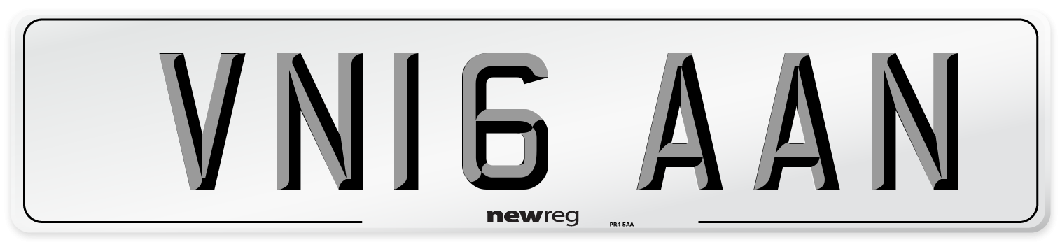VN16 AAN Number Plate from New Reg